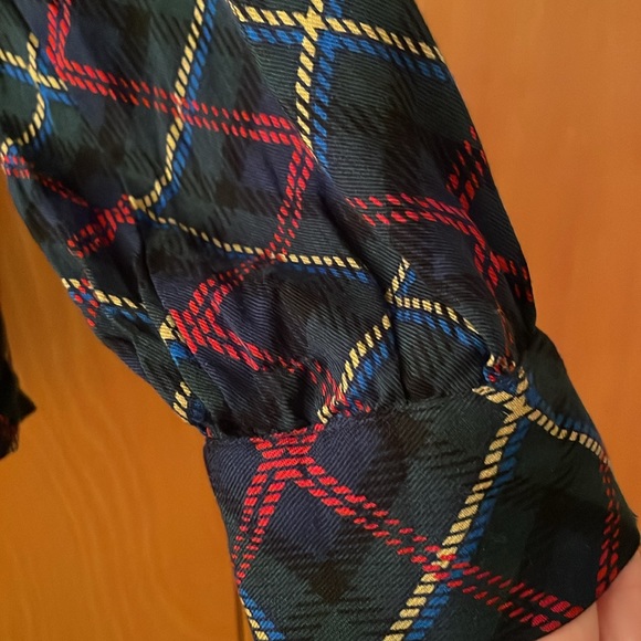 Vintage Pendleton Country Sophisticates Plaid Roll Neck Blouse Sz L - Picture 4 of 7